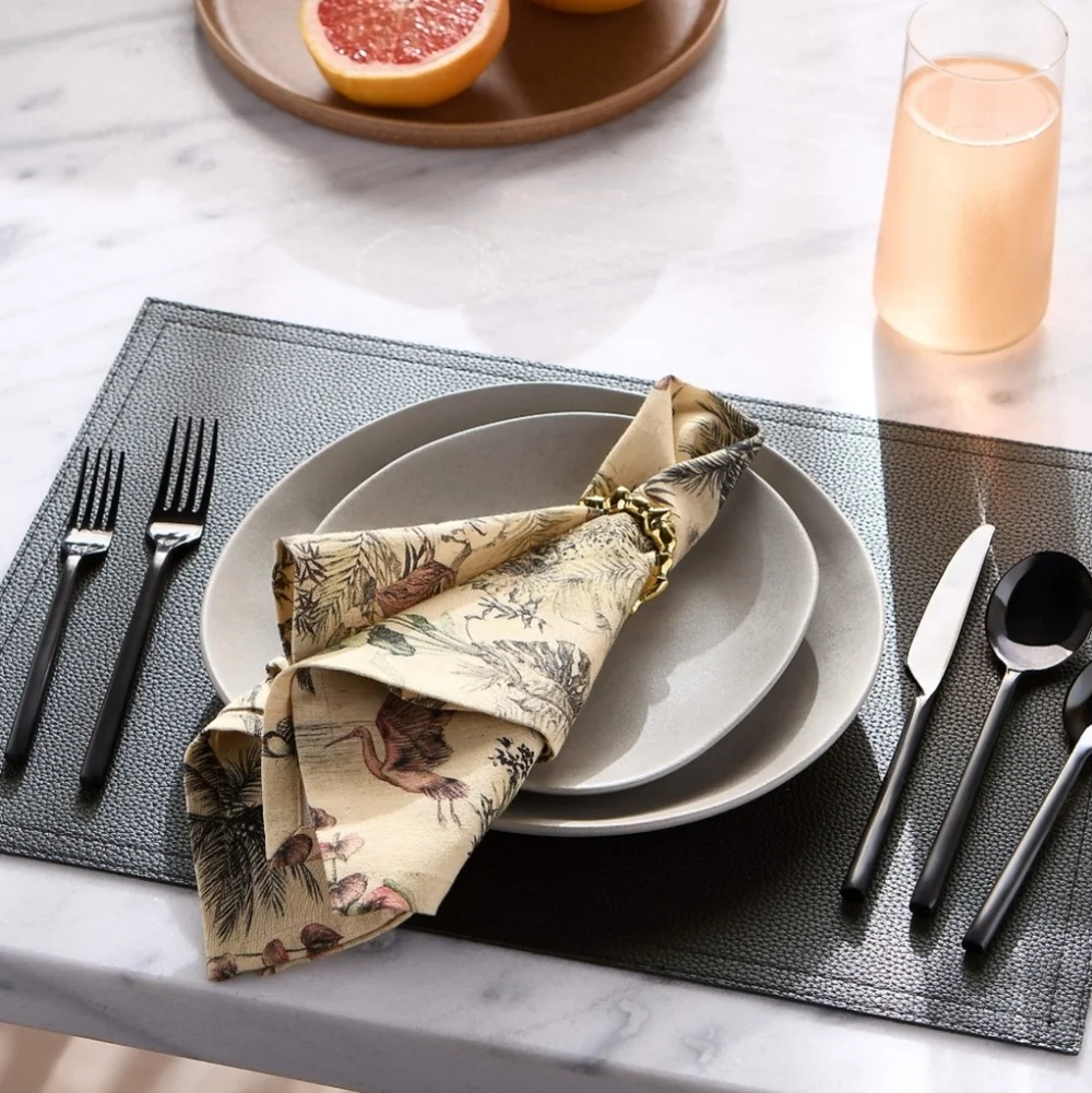 ❤️BUY 2 GET 1 FREE  Rush 20-Piece Brushed Black Flatware Set, Retsil $139.00 USD
